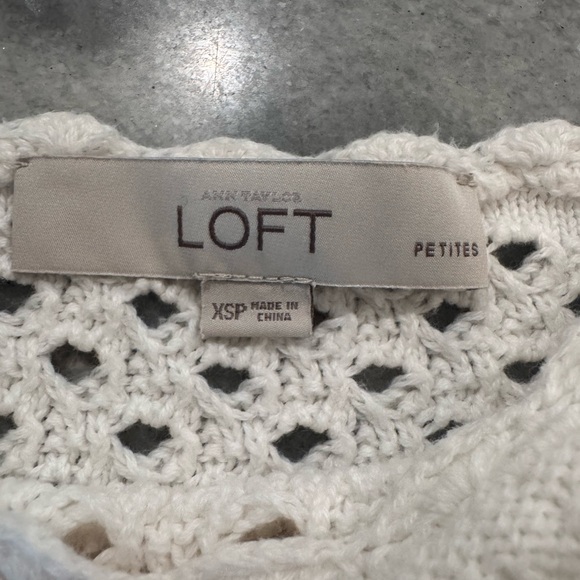 LOFT white Textured Knit Sweater XSP - Picture 2 of 4